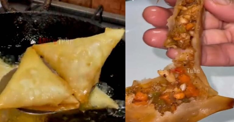 Chilly chicken samosa