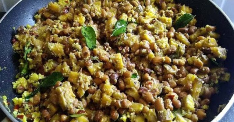 Raw Banana, cow peas Thoran